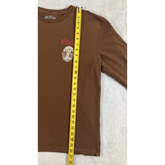 Brixton Coors Banquet Beer Size Large Long Sleeve Colorado Rockey Mountain Brown - Picture 6 of 8